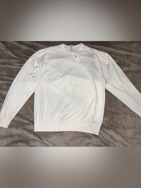 PINK Victoria's Secret Cream Long Sleeve Pullover Sweatshirt